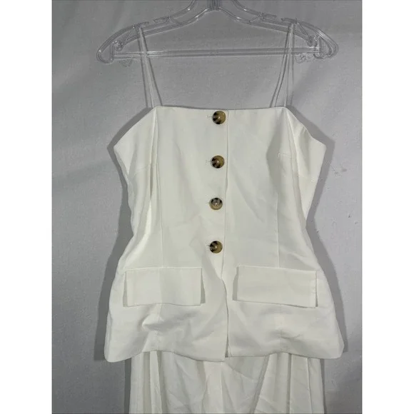 NEW $277 AMANDA UPRICHARD [ Medium ]‎ Yadira Strapless Jumpsuit White #J2030 - Picture 9 of 16